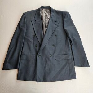 Principe Marzotto Mens Double Breasted Blazer Italy Grey Wool EU 44L US 34L
